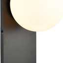 HOLKIRT Black Wall Light Fixture Mid Century Globe Wall Sconce with White Opal Glass for Living Room Bedroom Bathroom Entryway