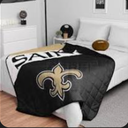 Foco Blanket New Orleans Saints 80" x 60" ( Colors: Black, White, Gold)