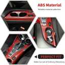 RT-TCZ Center Console Gear Shift Panel Trim Cover Cup Holder Frame Interior Decoration Kit Accessories for Chevrolet Camaro 2016-2022,Red Carbon Fiber