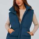 PRETTYGARDEN Women's Puffer Jacket Vests 2026 Fall Casual Sleeveless Stand Collar Zip Up Coats Warm Winter Outerwear (Dark Blue,Large) (Blue)