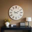 Oversized Farmhouse Wall Clock - 30 inch, Extra Large Decorative Wall Clock for Living Room Decor | Metal Face | Roman Numeral | Battery Operated
