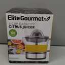 Elite Gourmet ETS623 BPA-Free Electric Citrus Juicer, Compact, Large Volume, Pulp Control, Oranges, Lemons, Limes, Grapefruits with Easy Pour Spout, 24oz, Black/Stainless Steel