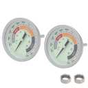 MOASKER Upgraded 3 1/ 8" BBQ Thermometer Gauge Accessories for Char-Broil Oklahoma Joe’s Smoker, Char-Griller, Pit Boss, Masterbuilt and Most Charcoal Grills, 2 Pieces Luminous Temperature Replacement