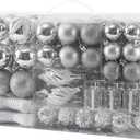 Sattiyrch 76ct Christmas Tree Ornaments Set, Silver Shatterproof Christmas Balls Decorations, Xmas Decorative Hanging Ornaments(Silver)