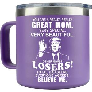 LEIOH Mothers Day Gifts for Mom from Daughter Son,Christmas Birthday Gifts Ideas for Moms,Gift for Mama,Wife,Mother,Thank You Gift for Mom Coffee Mug,14 Oz Stainless Steel Tumbler Cup