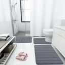Buganda Memory Foam Bath Mat, 30" x 20", Ultra Soft and Non-Slip Bathroom Rugs, Water Absorbent and Machine Washable Bath Rug for Bathroom, Shower, and Tub, Dark Grey