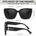 TJUTR Polarized Sunglasses Fit Over Glasses for Women, Oversized Driving Sun Glasses with Rhinestone Designer Style (A2 Black/Grey)