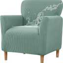 Gollense Banquet Armchair Slipcover Luxury Waffle Chair Slipcovers with Arms Stretch Chair Covers for Living Room Soft Club Chair Cover Anti Slip Dog Pet Friendly Furniture Protector, Green