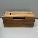 LiTY Acacia Wood Cable Management Box, Wooden Cord Hider & Organizer for Power Strip, Electrical Hiding, TV Wires, Desk & Floor Cables - Office Under Desk Cable Storage Box for Wire