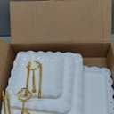 10 Pack Dessert Table Display Set - 4 x Three-Tier Square Cupcake Stands and 6 x Serving Trays, Elegant Tableware for Cakes, Cupcakes, Pastries, and Snacks, Perfect for Parties (White)