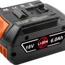 BAT609 18V 6000mAh Lithium Battery Replacement for Bosch 18V Battery 17618, 17618-01, 24618-01, 25618, 26618, 37618 Cordless Power Tools Battery