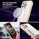 ZOZDOKG Magnetic for iPhone 16 Pro Max Case Compatible with MagSafe Built-in Full Camera Lens Protector, Electroplated iPhone 16 Promax Case, Gold
