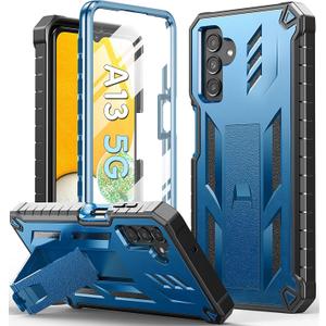 SOiOS for Samsung Galaxy A13 5G Case: TPU Soft Shock Proof Protection | Matte Textured Design Shell - Heavy Duty Military Grade Rugged Cell Phone Protective Cover with Kickstand for A13 5G (Blue)