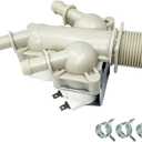 Upgraded 5221ER1003S Washer Cold Water Inlet Value & 3 pcs Washer Hose Clamp Compatible with Washer Part Numbers 4869496 AP6798394 PS12587936 EAP12587936