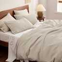Bedsure Cotton Duvet Cover Set - 100% Cotton Waffle Weave Beige Duvet Cover California King, GentleSoft and Breathable Cal King Bedding Set for All Season, 3 Pieces, 104"x98"