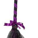 Halloween Witch Broom Decoration Lightweight Detachable Broom Prop for Parties Unique Witch Costume Accessory for Masquerades and Outdoor Events Purple