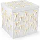 Kolldenn Extra Large Gift Box with Lid-giant, 28x28x28 Jumbo White Gift Boxes with Bow and Ribbon for Gender Reveal Big Present Birthday Special Celebrations Anniversaries Wedding Party Decor(Gold), 1 Count
