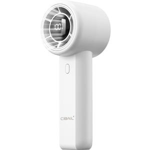 CIBAIL Portable Handheld Fan with 3 Speeds & 6H Max Cooling USB Rechargeable Personal Portable Mini Turbo Design for Travel Outdoor Home Office Lightweight Pocket Fan with LED (White)