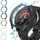 Rc-Z Screen Protector Case for Samsung Galaxy Watch 5 Pro 45mm, [6+6Pack] Bumper & Face Cover Replacement for Galaxy Watch 5 Pro Accessories (Black/Black-Gold/Starlight/Blue/Green/Clear)