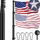 TOCRETOARE Heavy Duty Telescoping Flag Pole Kit, 20 FT 12 Gauge Extra Thick Aluminum Flagpoles for Outside House in Ground, 3x5 Embroidered American Flag for Residential or Commercial Use