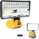 Cordless LED Work Light for Dewalt 20V Battery, 8" Portable LED Flood Light Flashlight, 2 Modes Brightness, 90W 9000LM, Low Voltage Protection, USB Charging Ports, for Work Camping Outdoor(No Battery)