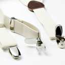 Spring Notion Mens' Linen Blend Suspenders and Bow Tie Set for Groomsmen Wedding (42 Inch, Rust)