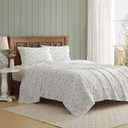 Laura Ashley - King Sheet Set, Crisp & Cool Cotton Percale Bedding with Deep Pockets, Lightweight for Year Round Comfort, Bed Sheets with Matching Pillowcases (Miranda Green)