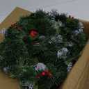 SHareconn 9FT Prelit Artificial Christmas Garland with Color Changing Lights and Timer by Batteries Operated for Mantle Table Stairs Fireplace Xmas Decoration, Holiday Indoor Outdoor, Snow