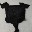 Avidlove Women's Square Neck Sheer Mesh Short Sleeve Bodysuit Ruched Going Out Sexy Thong Bodysuits Tops XL