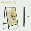A Frame Sign 24x 36 Inch Heavy Duty Sandwich Board Double-Sided Folding Sign Holder Outdoor Pavement Sign for Businesses Store Signs (Frame only),1PACK