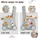 labebe Wooden Baby Walker, Baby Push Walker, Tool Toy for Toddlers, Adjustable Speed Baby Walker with Wheel, Learning Activity Walker for Girls Boys
