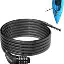 Long Cable Lock, Extra Long Straight Bike Lock (5ft to 25ft) with Resettable Combination, Kayak Locks, Unique Thin end Cable Locks Suitable Kayak, Scooter, Paddle Boards, Canoe, Jet Ski
