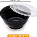 KitchnMore 36oz Extra-Thick Meal Prep Bowls with Lids, Plastic Containers with Clear Covers for Noodles, Poke Bowl, Salad, Soup - Freezer, Microwave & Dishwasher-Safe (30Pack)