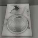 8”Large Makeup Mirror with Lights,1X/10X Rechargeable True Height Adjustable HD Magnifying Mirror with 3 Color Dimmable Lights,360° Rotation Double Sided Vanity Makeup Mirror,Gift for Women (Silver)