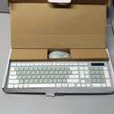 Wireless Keyboard and Mouse Combo, Full-Sized Wireless Keyboard and Adjustable DPI Mouse, 2.4GHz USB Receiver, Silent Keyboard and Mouse for PC, Windows, MAC, Desktop, Laptop (Avocado Green)