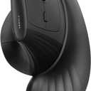 SANWA Wireless Ergonomic Mouse for Large Hands, Silent Click Vertical Mice with Removable Wrist Rest, 1000-4000 DPI, 3-Device (2.4G + 2 Bluetooth 5.4), Compatible with Mac, Windows, Laptop, PC, Black