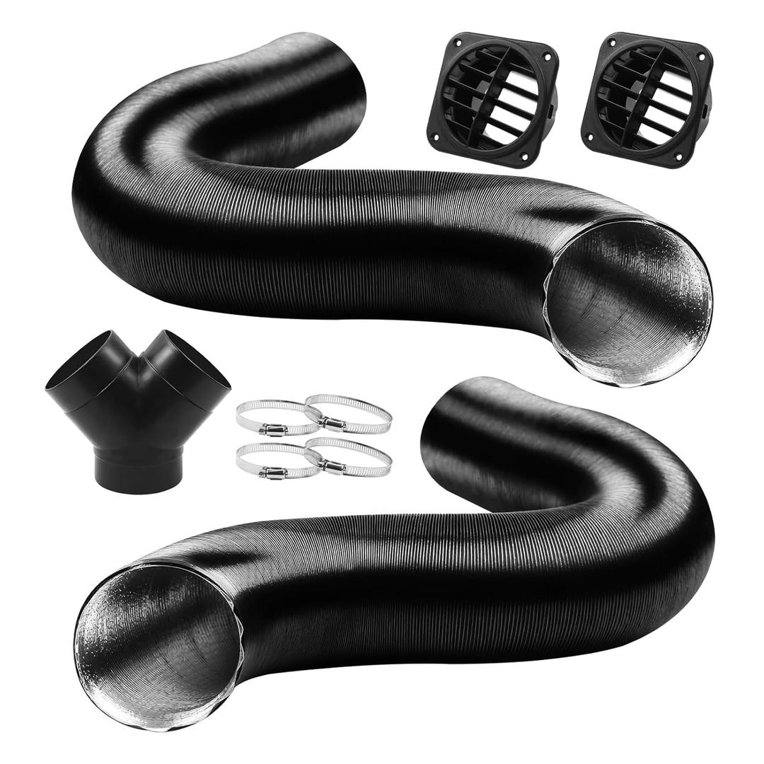 75mm Auto Heater Pipe Ducting, 9Pcs Y-Branch Warm Air Outlet Vent Kit, Vent Hose for We-Basto Pro-pex Ebers-pacher Diesel Parking Heater