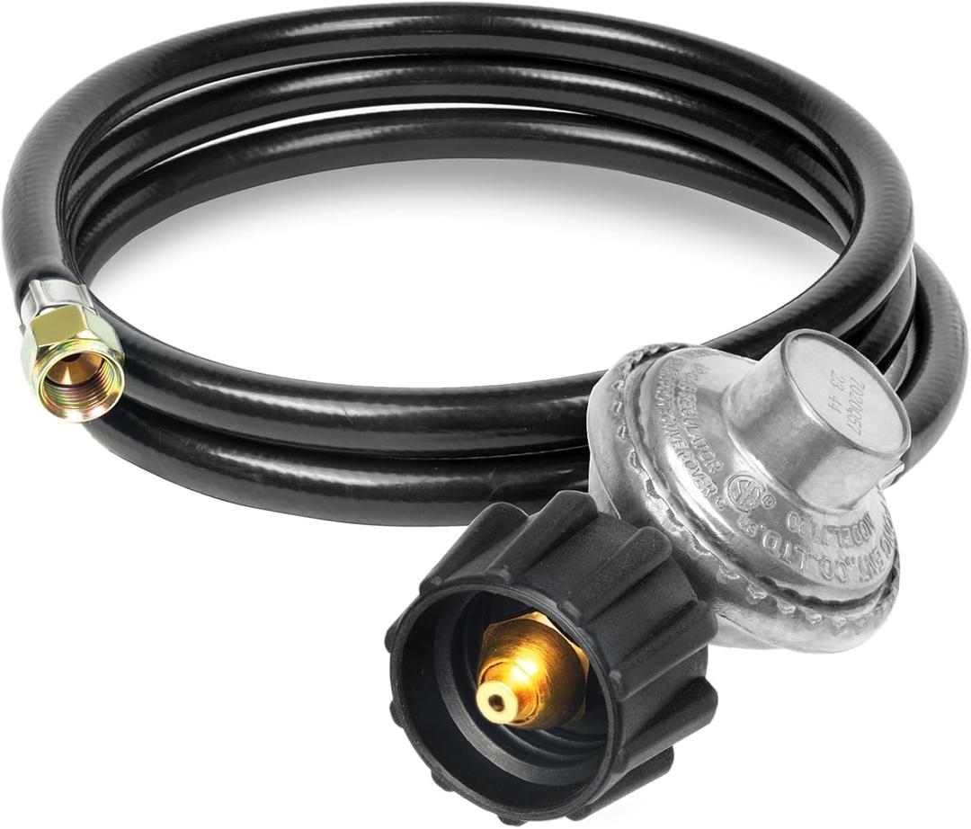 Universal Gas Grill Regulator and Hose, Replacement for Weber, Charbroil, Nexgrill Grill, Propane Patio Heater and Fire Pit... (6FT)