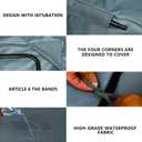 Outdoor Patio Swing Chair Canopy Replacement, 3 Seater Porch Swing Seat Canopy Cover, Waterproof Windproof Anti-UV Heavy Duty Rip Proof Garden Hammock Top Cover, Garden Furniture Covers (Grey, Large)