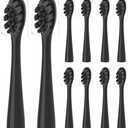 8 Pcs Replacement Toothbrush Heads for Moon Electric Toothbrush Adults with Dust Cover, Black