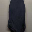 Charmo Women One Piece Swimsuit Zipper Back Ribbed Swimwear Sporty Racerback High Neck Bathing Suit, Small