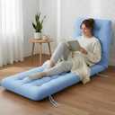 Vercraft Long Floor Cushion Large Floor Cushion with Brushed Cotton 74.8 x 27.5 x 3.15 in Jumbo Lounger Pillow for Outdoor Indoor Bay Window Meditation Yoga Reading Sleeping (Light Blue)