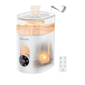 Humidifiers for Bedroom Large Room Home - GloryAir 6L Quiet Top Fill Cool & Warm Mist Humidifier with Smart Humidity Control, Remote Control, 7-Color Light, Humidistat, Oil Diffuser for Plants & Baby