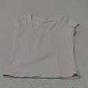 Artfish Women's Short Sleeve T-Shirts Low Scoop Neck Slim Fitted Ribbed Knit Casual Longer Crop Top