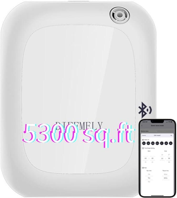 Fragrance Aroma Scent Collection Diffuser - Area 5300 sq ft, Bussiness, Home, 7 Fl Oz 200ml, Bluetooth Control, X200 White, DIFFMELY
