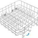 UPGRADED 808602302 Dishwasher Rack Replacement Parts-304 Stainless Steel Compatible with Electrolux Kenmore Frigidaire Dishwasher Lower Rack Assembly with 154174501 Wheels, 154432601 Bottom Dishrack