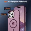 SUPFINE Magnetic for iPhone 16 Pro Case (Compatible with MagSafe) (Military Grade Drop Protection) Slim Translucent Matte Shockproof with Anti-Fingerprint Phone Case,Wine Red