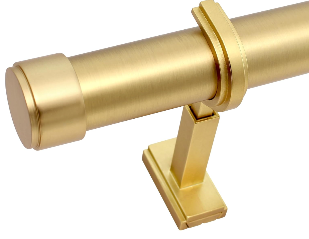 BlastHome® Luxury Fixed Length Curtain Rod, 3 ft, Brushed Gold