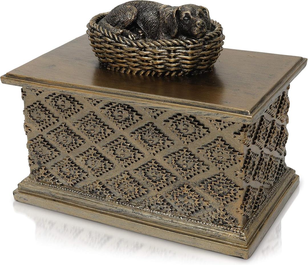 Beloved Dog Memorial Urns - Pet Urn Sympathy Gift Sleeping Cremation Dogs Urn - Pet Ashes Keepsake Memorial Statue Figurine - 6.5 x 3.75 x 6