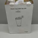 AOZITA 100 Pack 20 oz Plastic Cups With Strawless Sip-Lids, Iced Coffee Cups With Lid BPA Free, Disposable Clear Cup with Lid, To Go Cup for Smoothies, Party Drinks, Bubble Tea, Cold Beverage